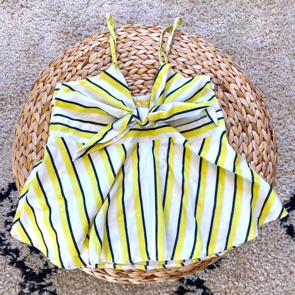 cupcakes & cashmere Yellow Striped Tank Top
